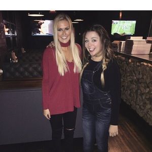 Red shirt with cutout